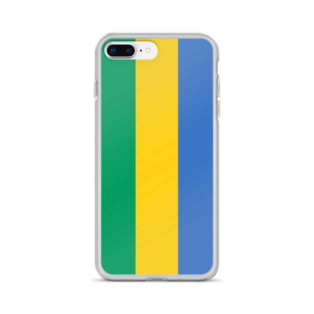 Coque de téléphone transparente avec le drapeau du Gabon, offrant protection et style pour les modèles d'iPhone.