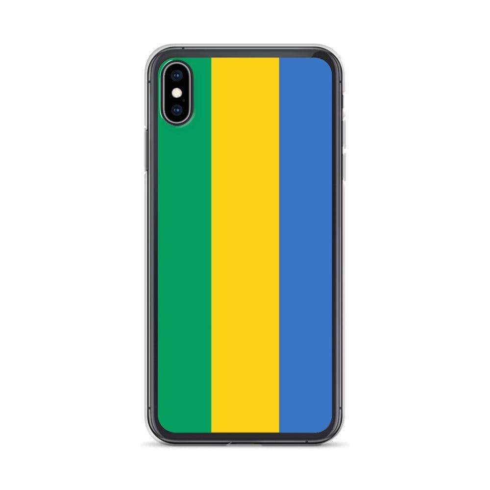 Coque de téléphone transparente avec le drapeau du Gabon, offrant protection et style pour les modèles d'iPhone.