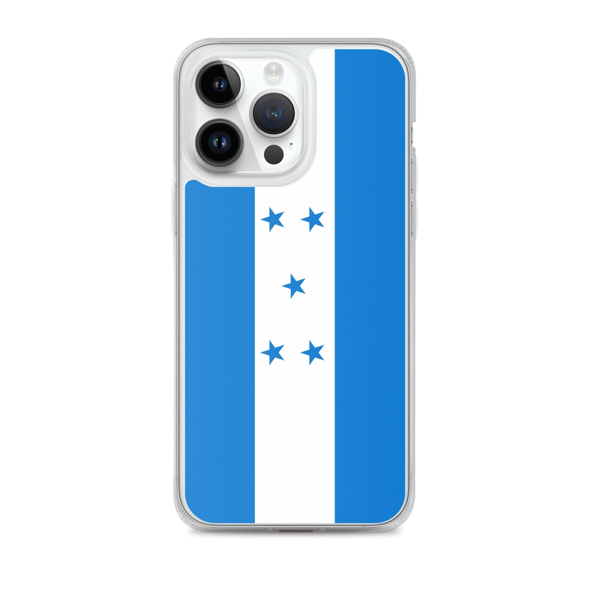 Coque de téléphone transparente avec le drapeau du Honduras, offrant une protection pour iPhone.