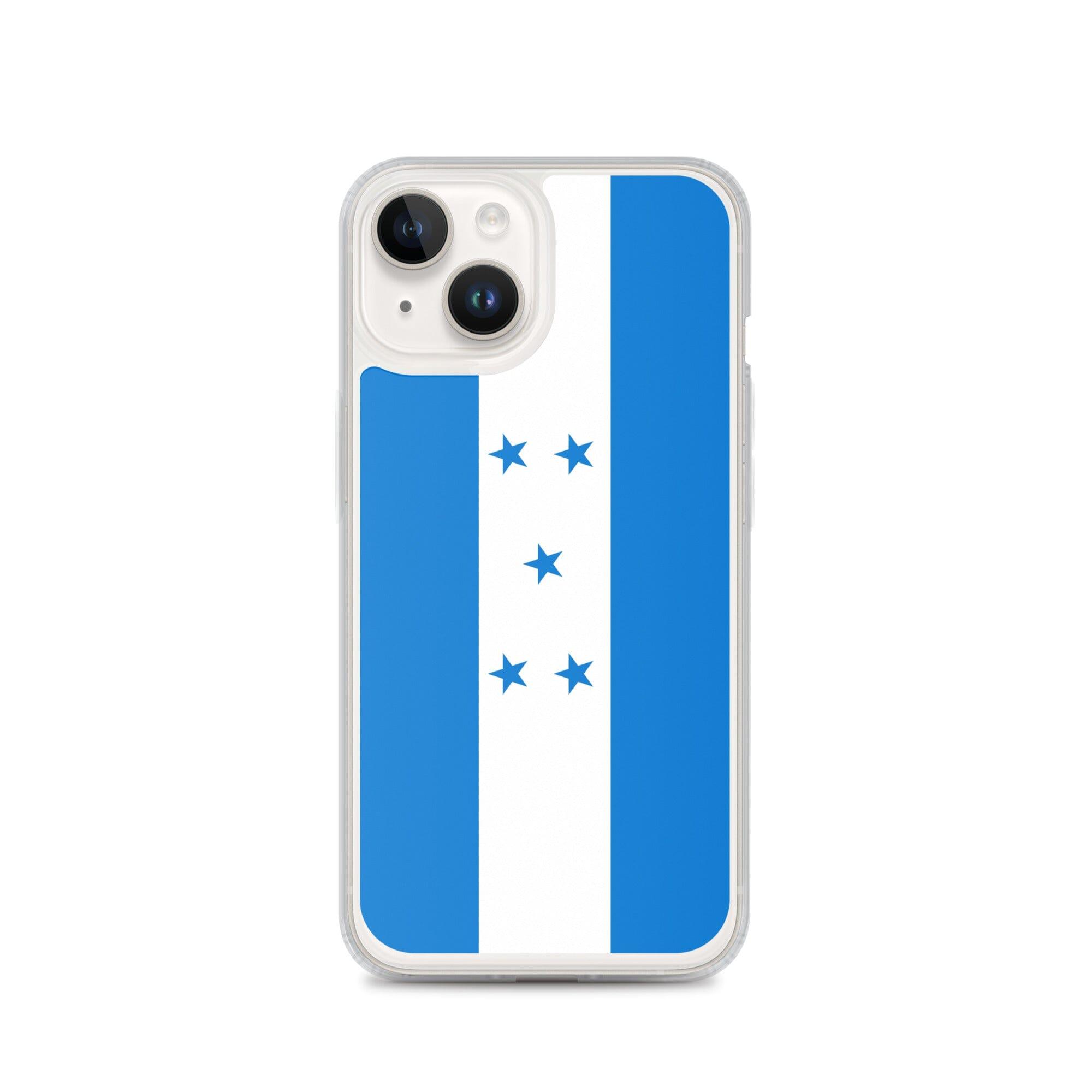 Coque de téléphone transparente avec le drapeau du Honduras, offrant une protection pour iPhone.