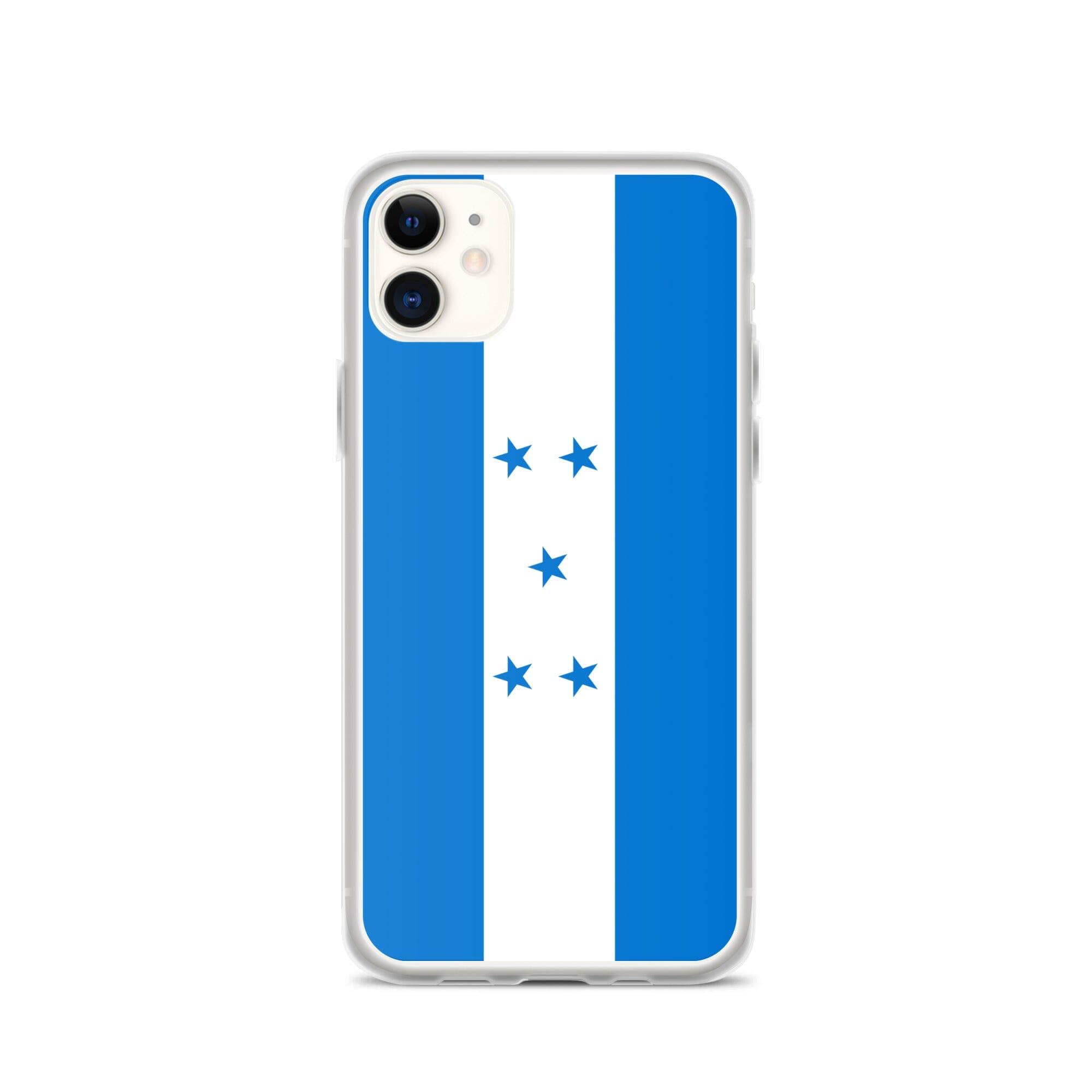 Coque de téléphone transparente avec le drapeau du Honduras, offrant une protection pour iPhone.