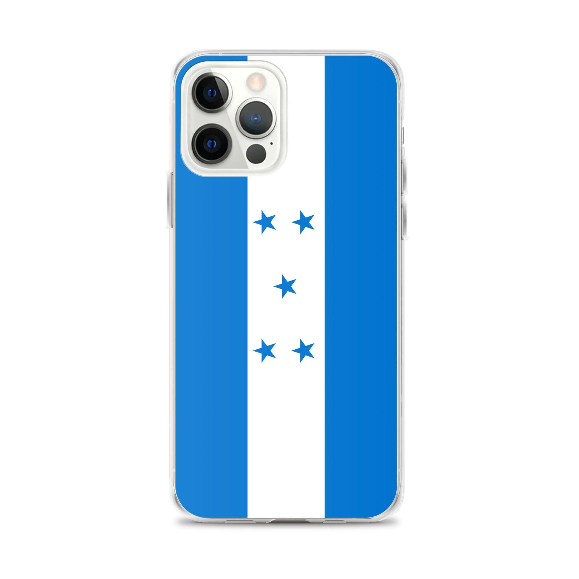 Coque de téléphone transparente avec le drapeau du Honduras, offrant une protection pour iPhone.