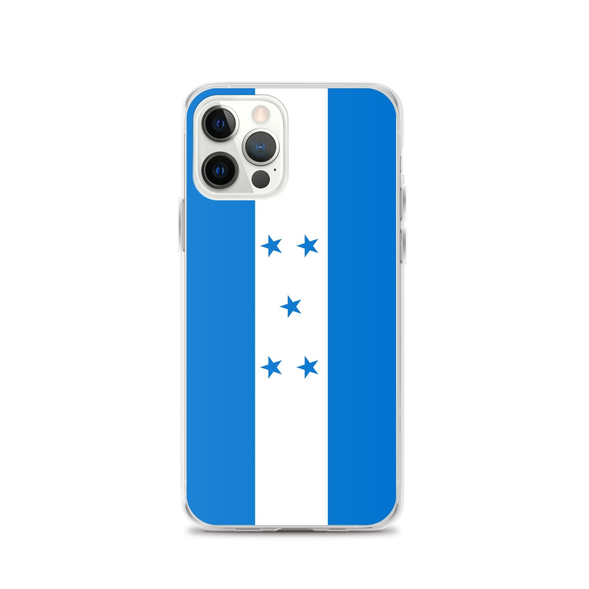 Coque de téléphone transparente avec le drapeau du Honduras, offrant une protection pour iPhone.