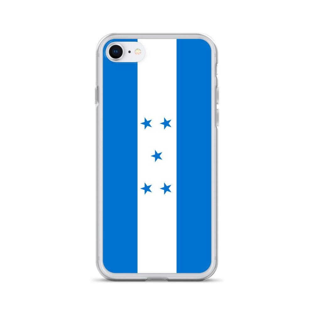 Coque de téléphone transparente avec le drapeau du Honduras, offrant une protection pour iPhone.