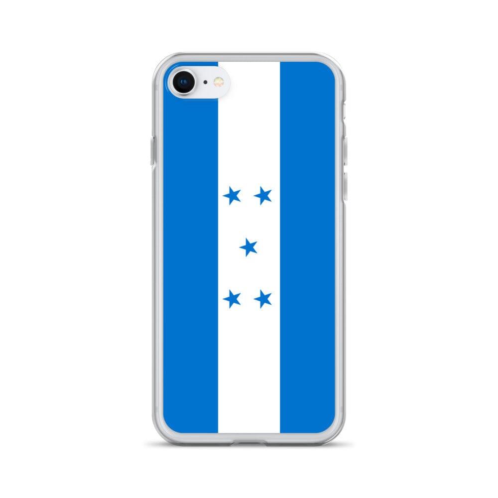 Coque de téléphone transparente avec le drapeau du Honduras, offrant une protection pour iPhone.