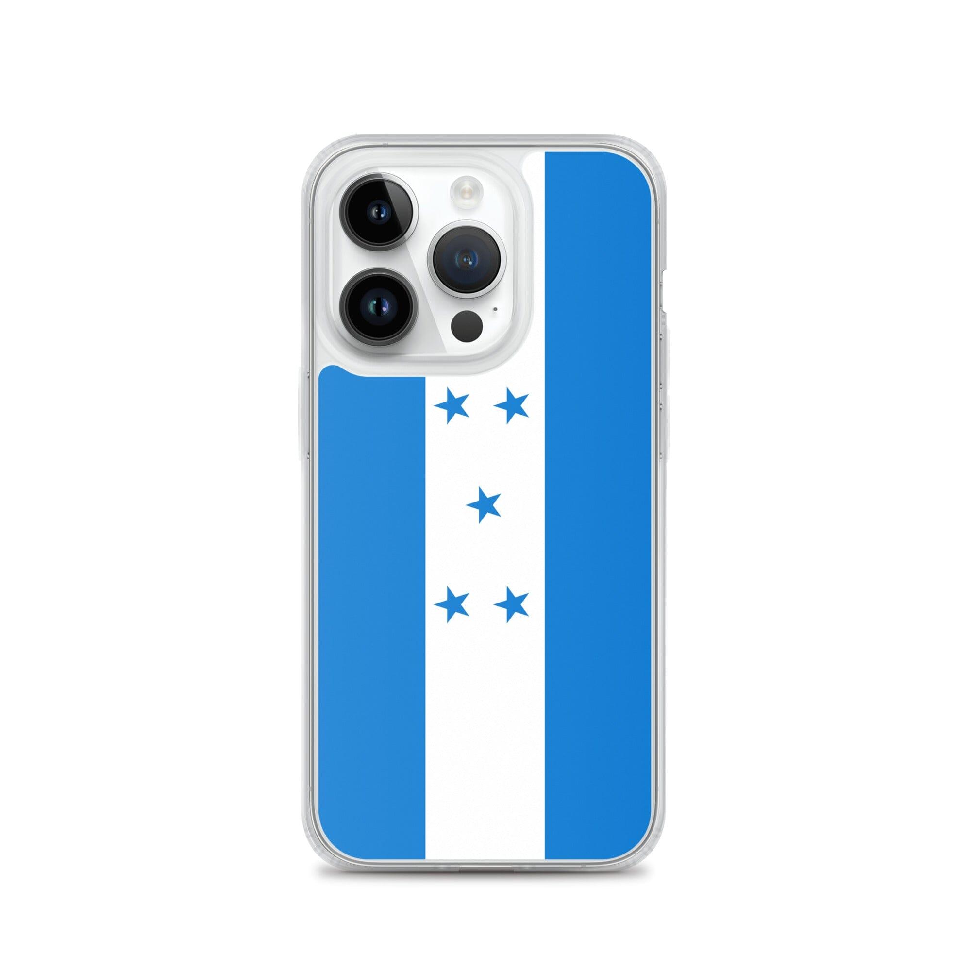 Coque de téléphone transparente avec le drapeau du Honduras, offrant une protection pour iPhone.