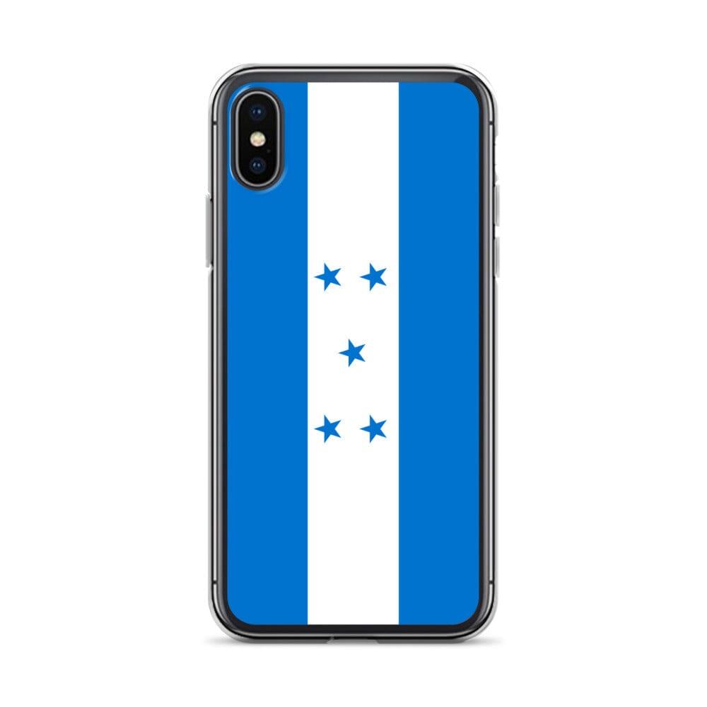 Coque de téléphone transparente avec le drapeau du Honduras, offrant une protection pour iPhone.