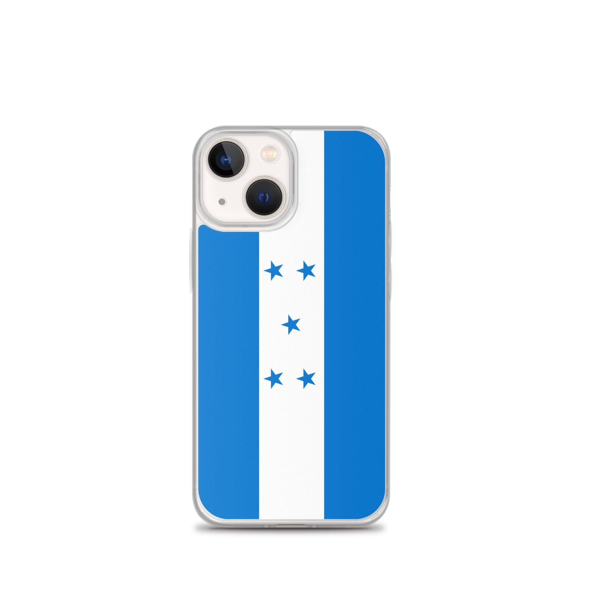 Coque de téléphone transparente avec le drapeau du Honduras, offrant une protection pour iPhone.