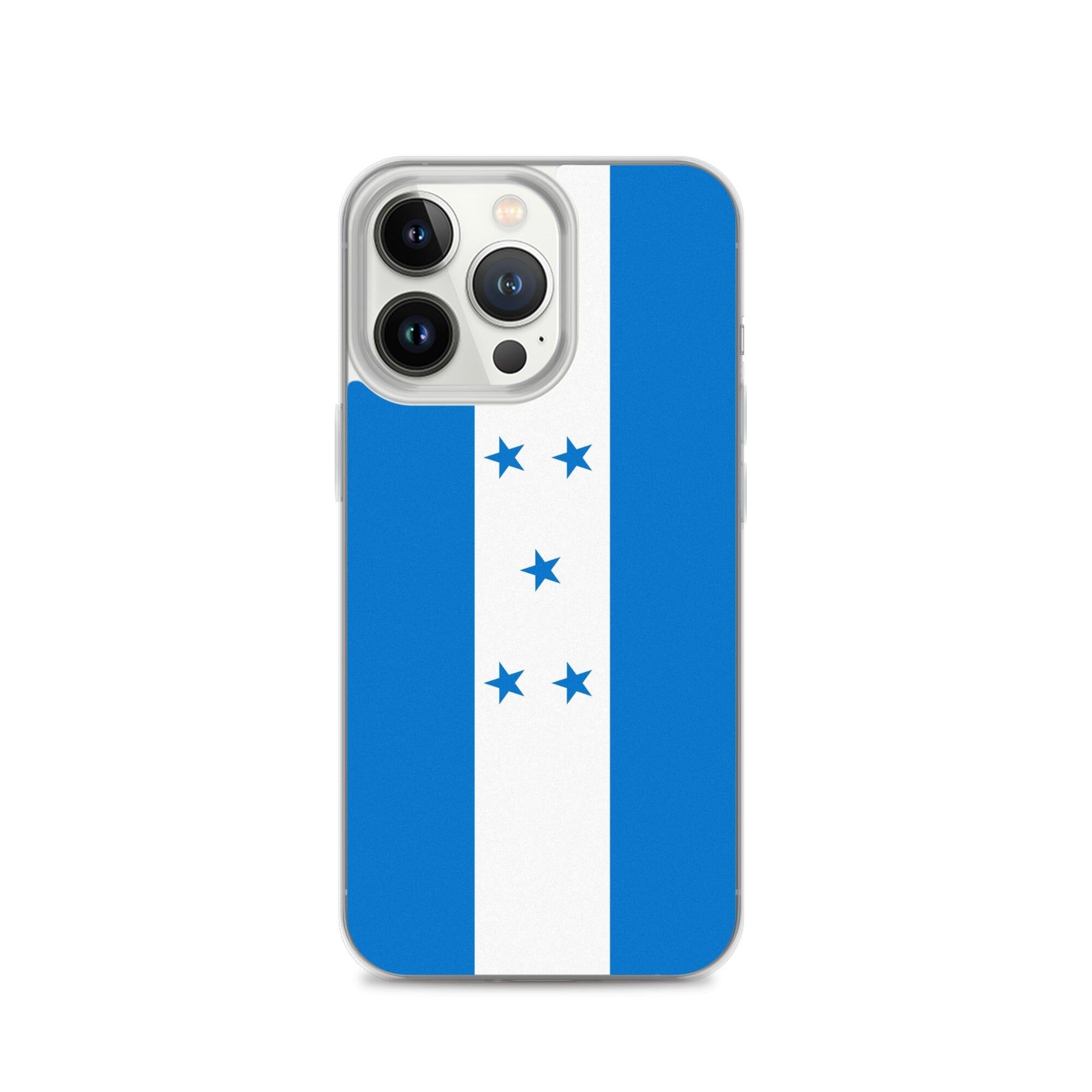 Coque de téléphone transparente avec le drapeau du Honduras, offrant une protection pour iPhone.