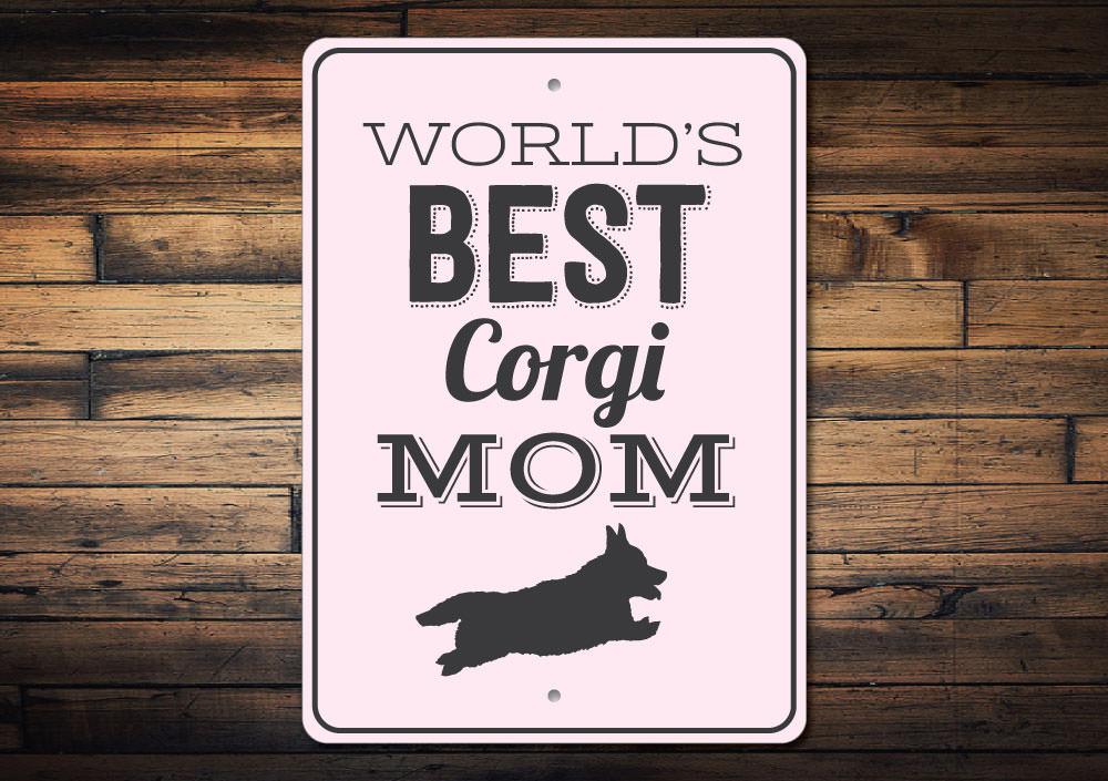 Customizable Corgi sign made from high-quality aluminum, featuring a playful design perfect for home decor.