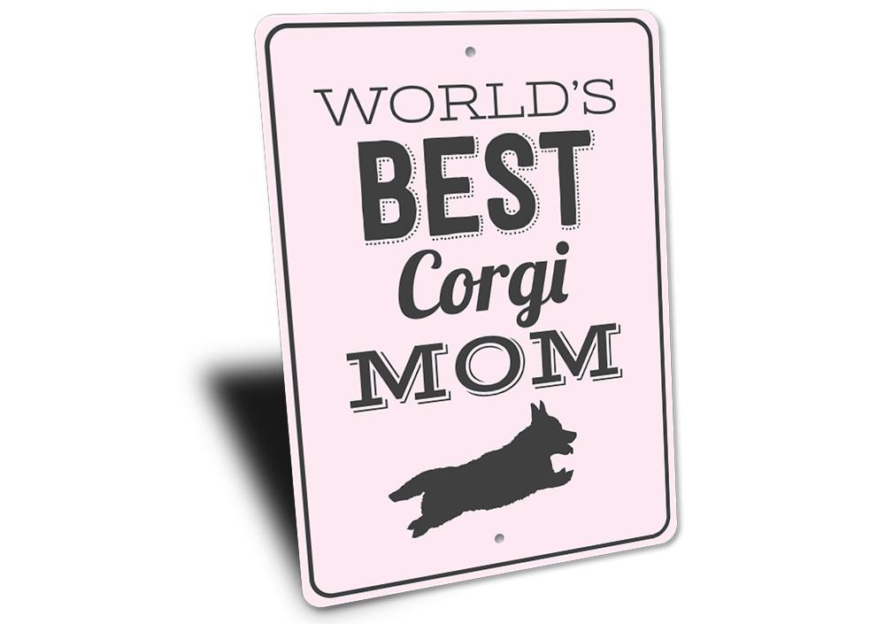 Customizable Corgi sign made from high-quality aluminum, featuring a playful design perfect for home decor.