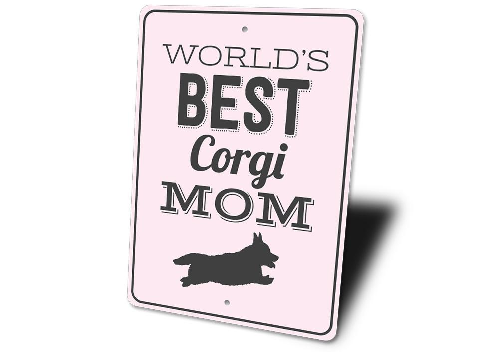 Customizable Corgi sign made from high-quality aluminum, featuring a playful design perfect for home decor.