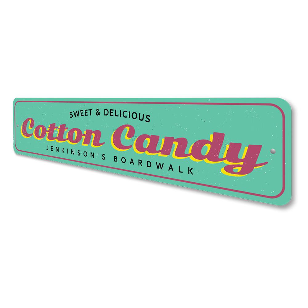 Cotton Candy Boardwalk Sign featuring vibrant colors and playful design, perfect for home decor.