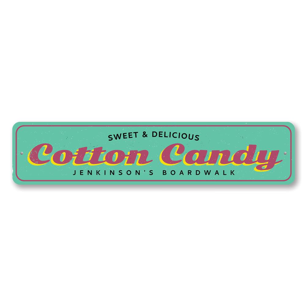 Cotton Candy Boardwalk Sign featuring vibrant colors and playful design, perfect for home decor.