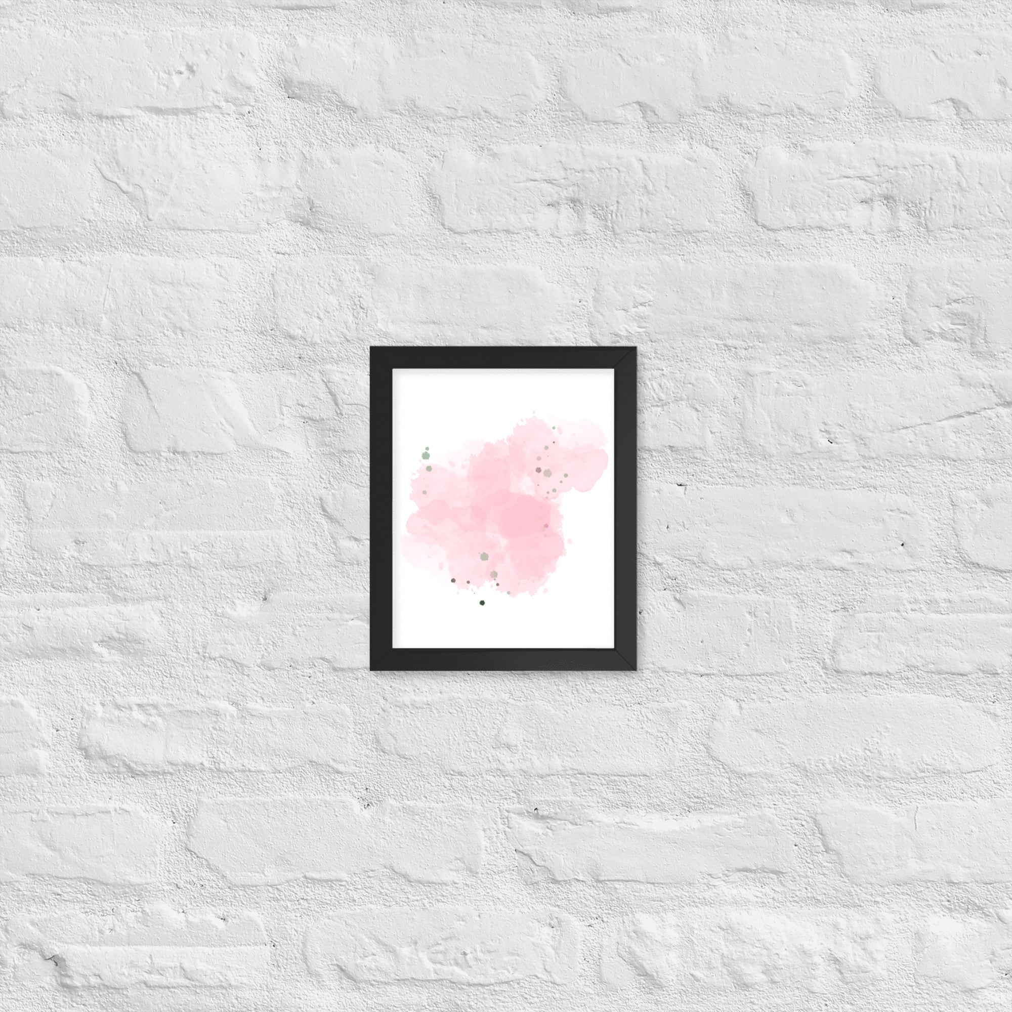 Framed poster of Cotton Candy Dreams featuring vibrant colors and a matte black wood frame, perfect for home decor.