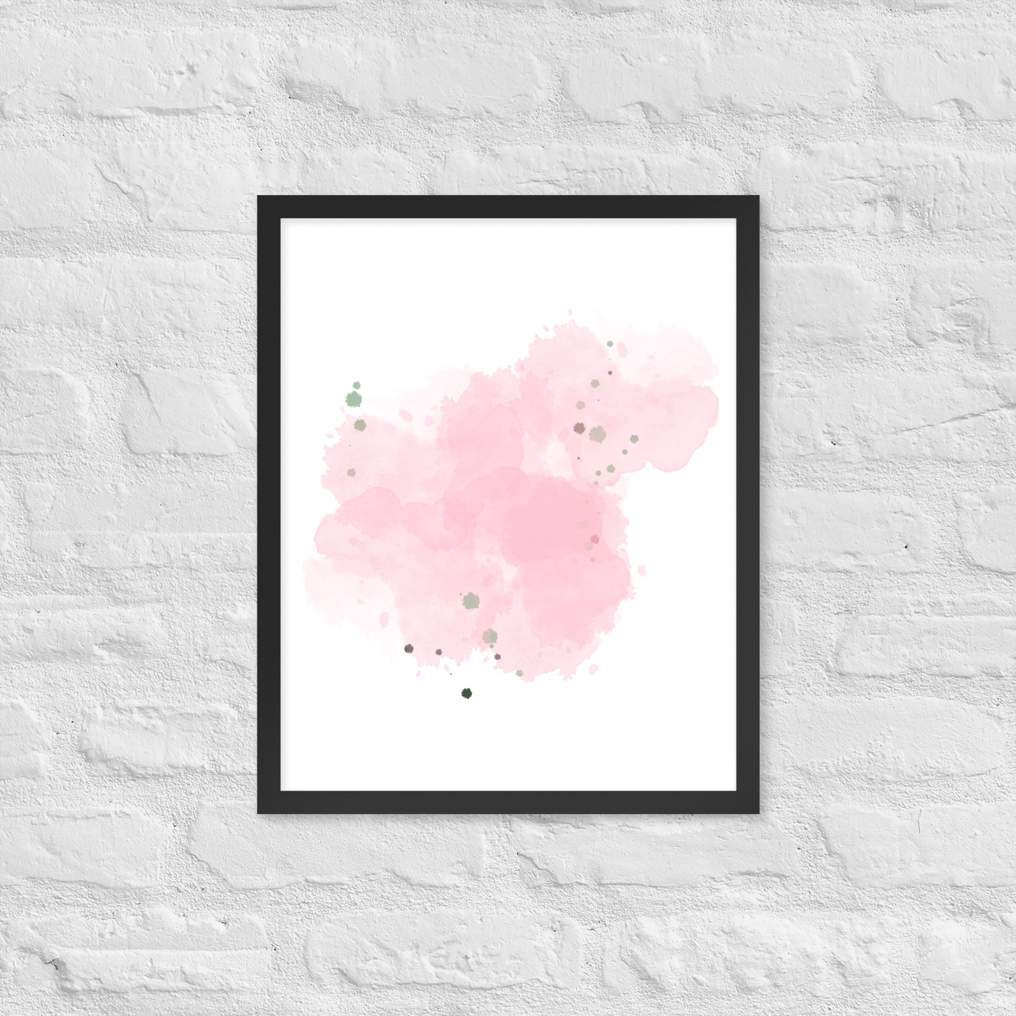 Framed poster of Cotton Candy Dreams featuring vibrant colors and a matte black wood frame, perfect for home decor.