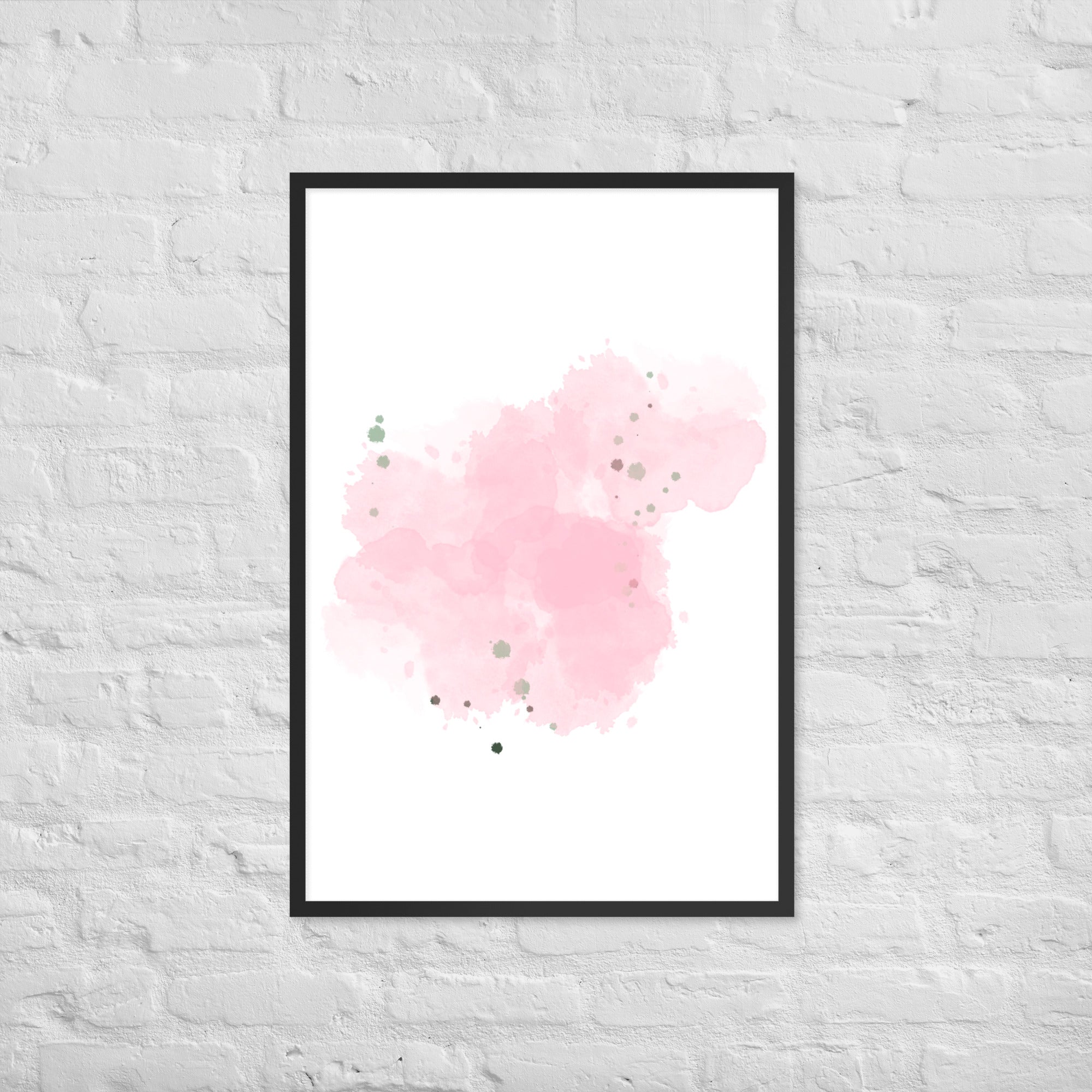 Framed poster of Cotton Candy Dreams featuring vibrant colors and a matte black wood frame, perfect for home decor.