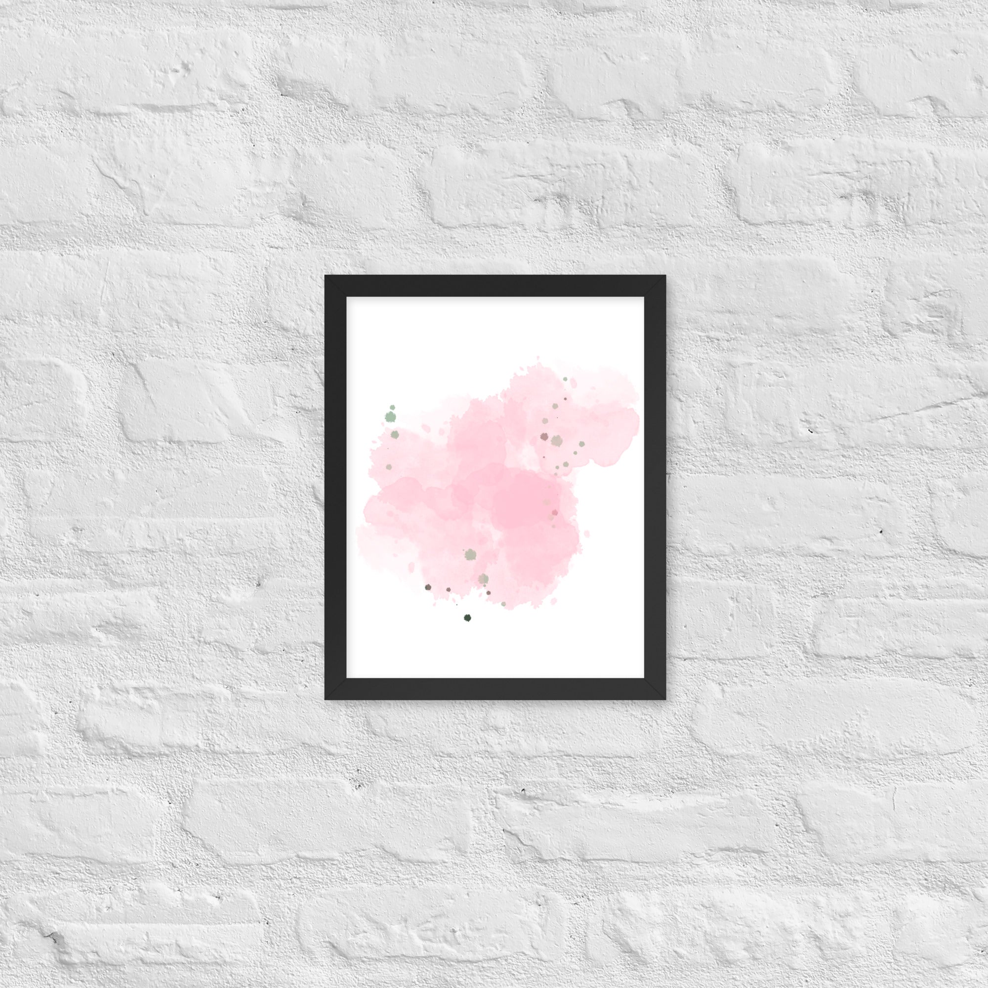 Framed poster of Cotton Candy Dreams featuring vibrant colors and a matte black wood frame, perfect for home decor.