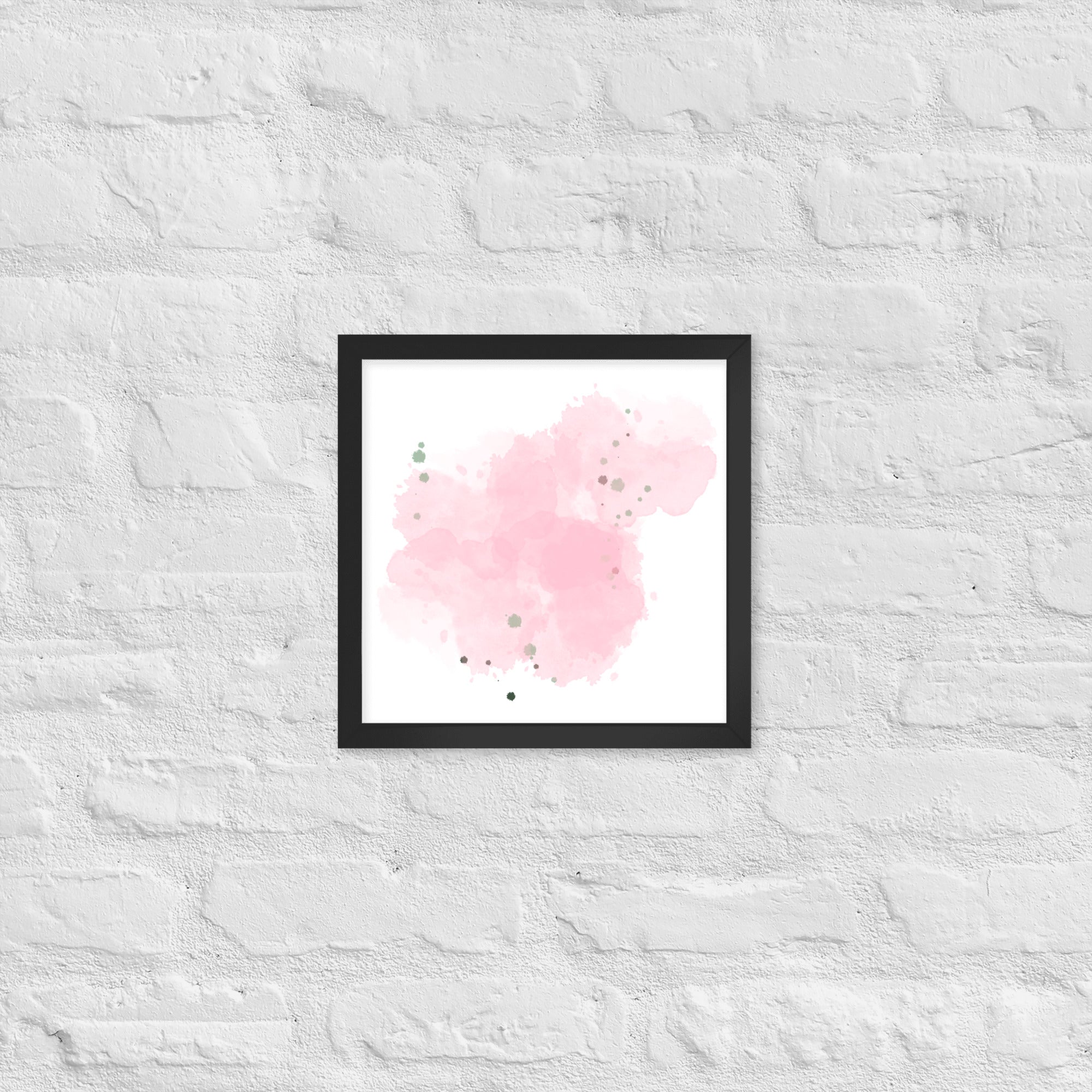 Framed poster of Cotton Candy Dreams featuring vibrant colors and a matte black wood frame, perfect for home decor.