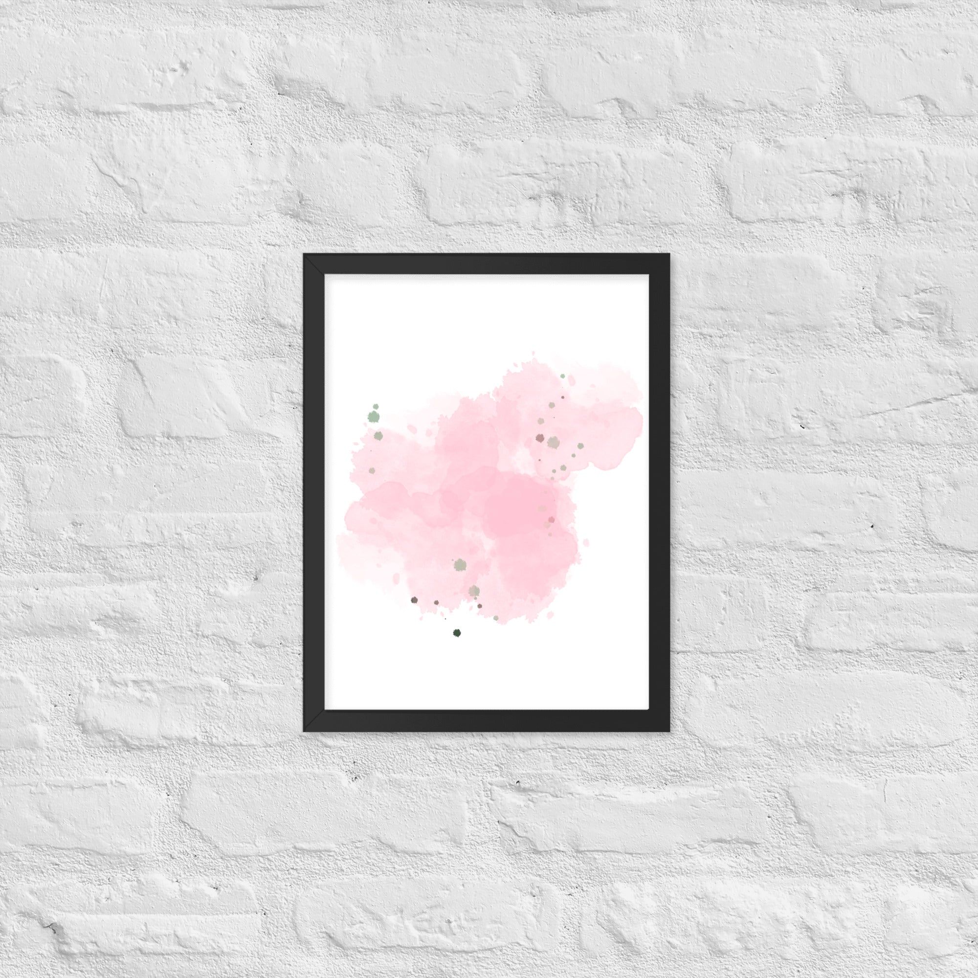 Framed poster of Cotton Candy Dreams featuring vibrant colors and a matte black wood frame, perfect for home decor.