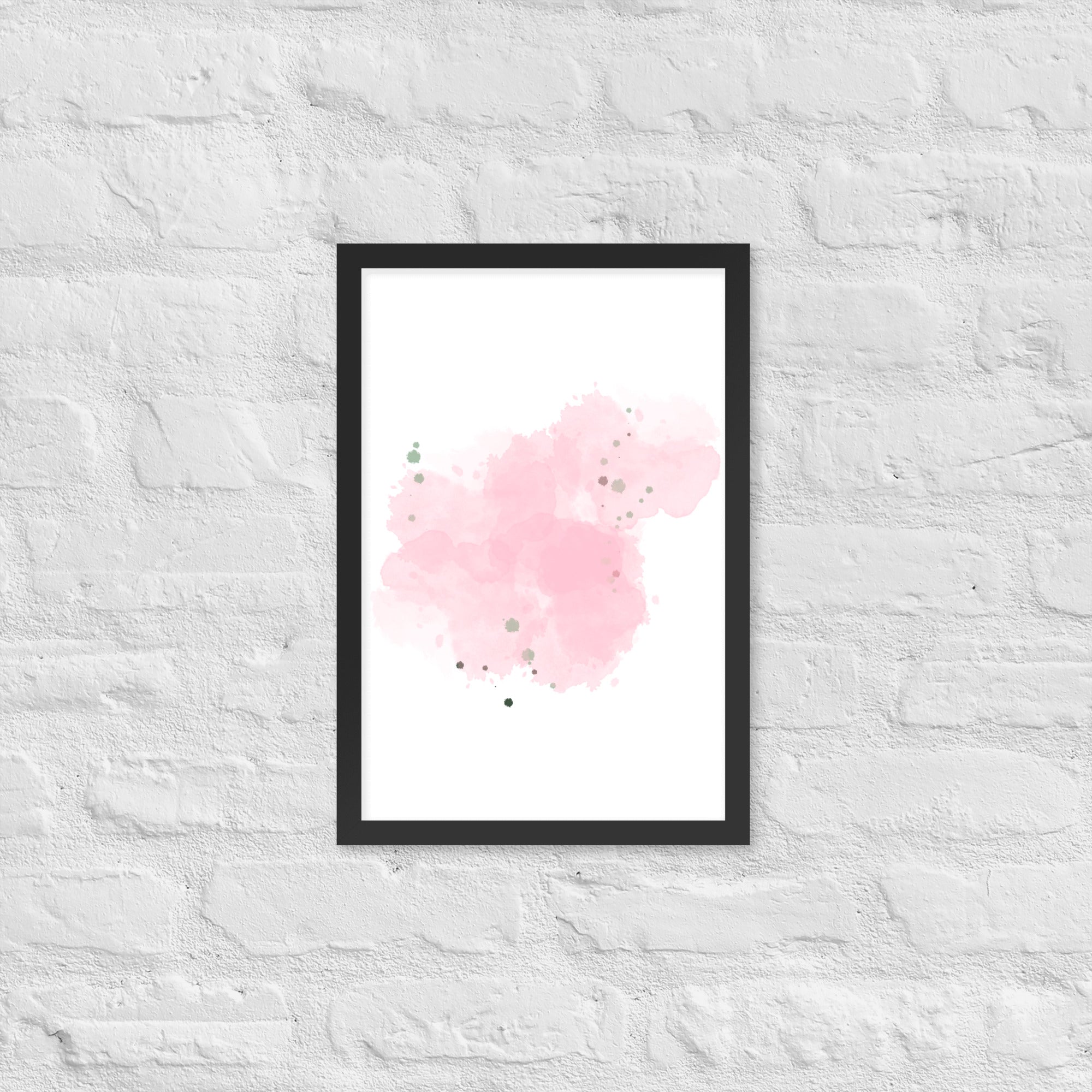 Framed poster of Cotton Candy Dreams featuring vibrant colors and a matte black wood frame, perfect for home decor.