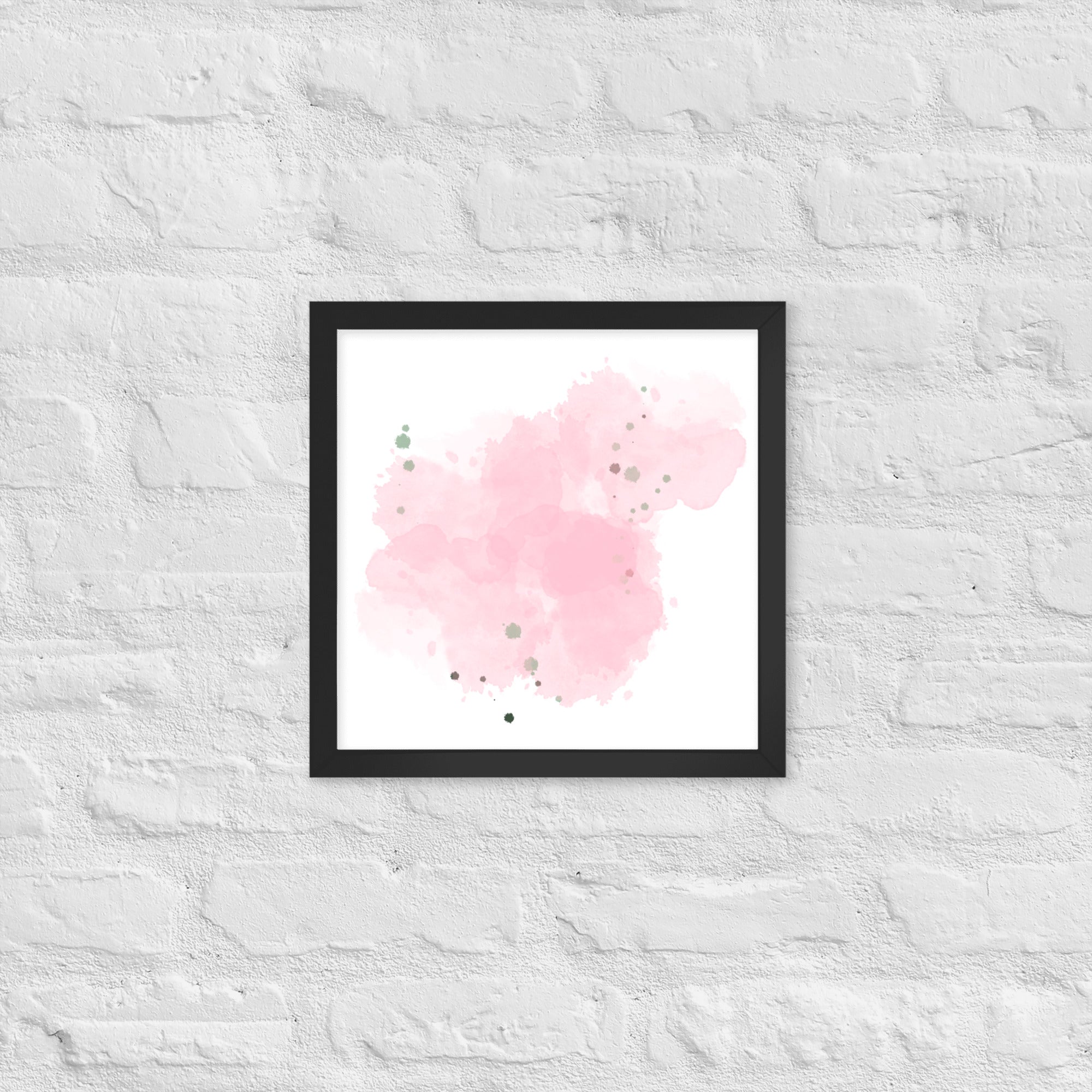 Framed poster of Cotton Candy Dreams featuring vibrant colors and a matte black wood frame, perfect for home decor.