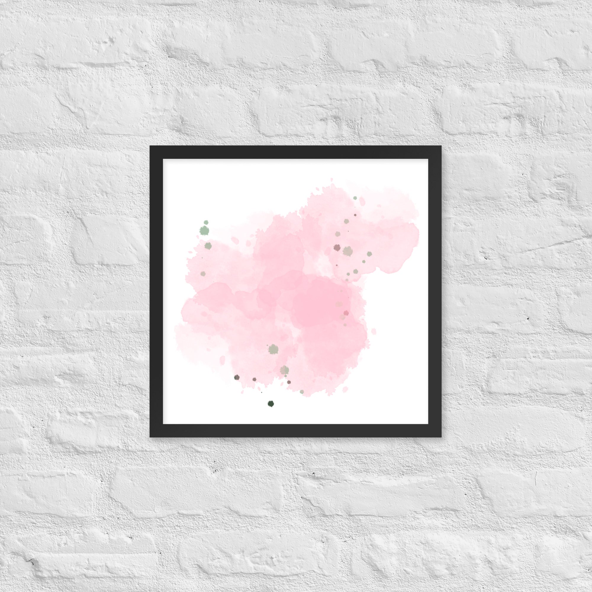 Framed poster of Cotton Candy Dreams featuring vibrant colors and a matte black wood frame, perfect for home decor.