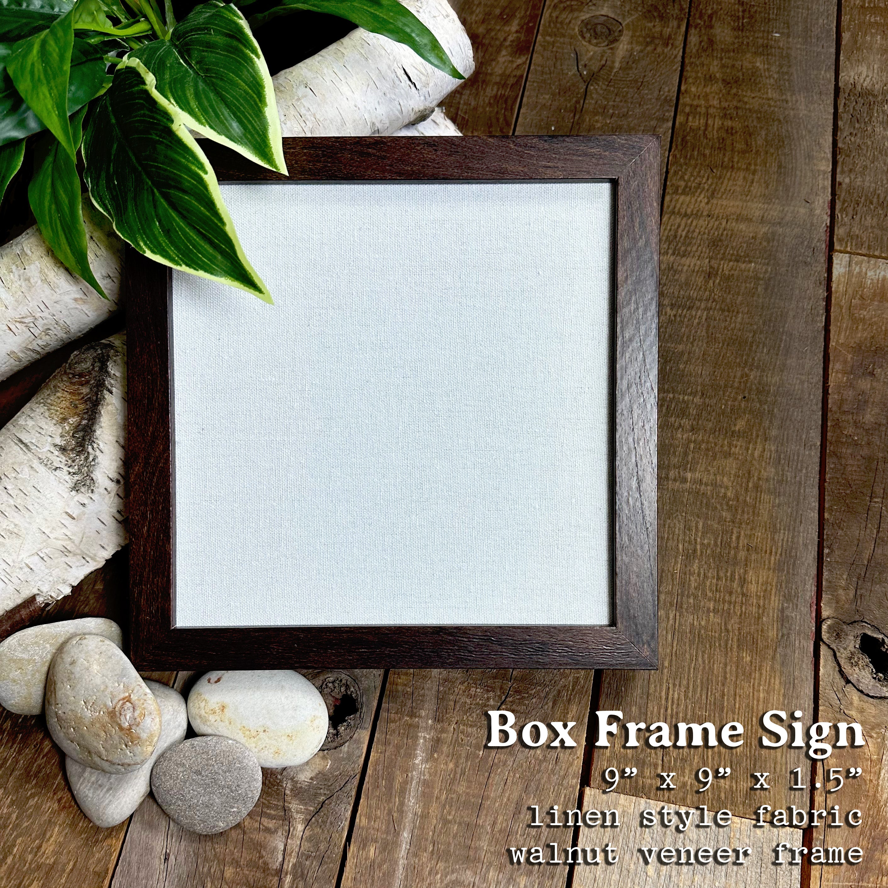 Cozy Book Framed Sign with a stylized wood frame, featuring eco-friendly ink printing on a linen-look background.