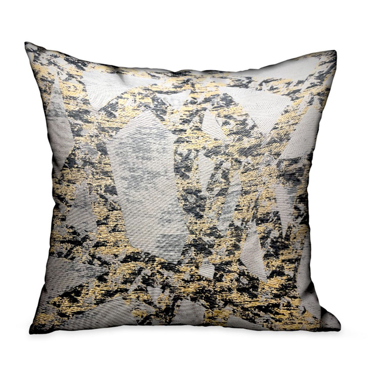 Craven Dust Gold and Gray Abstract Luxury Throw Pillow featuring handcrafted fabric and elegant design.