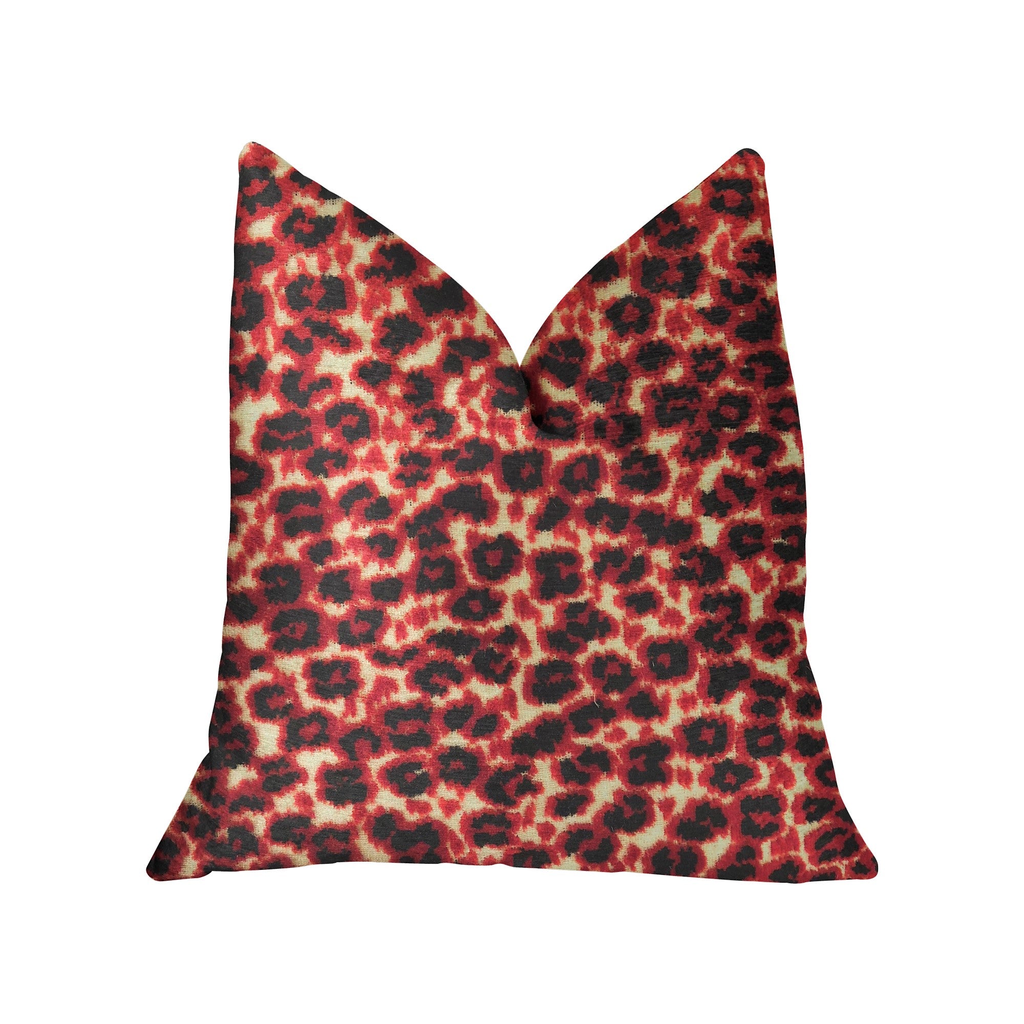 Crimson Cheetah Black and Red Luxury Throw Pillow featuring a vibrant animal motif with a soft fabric blend.