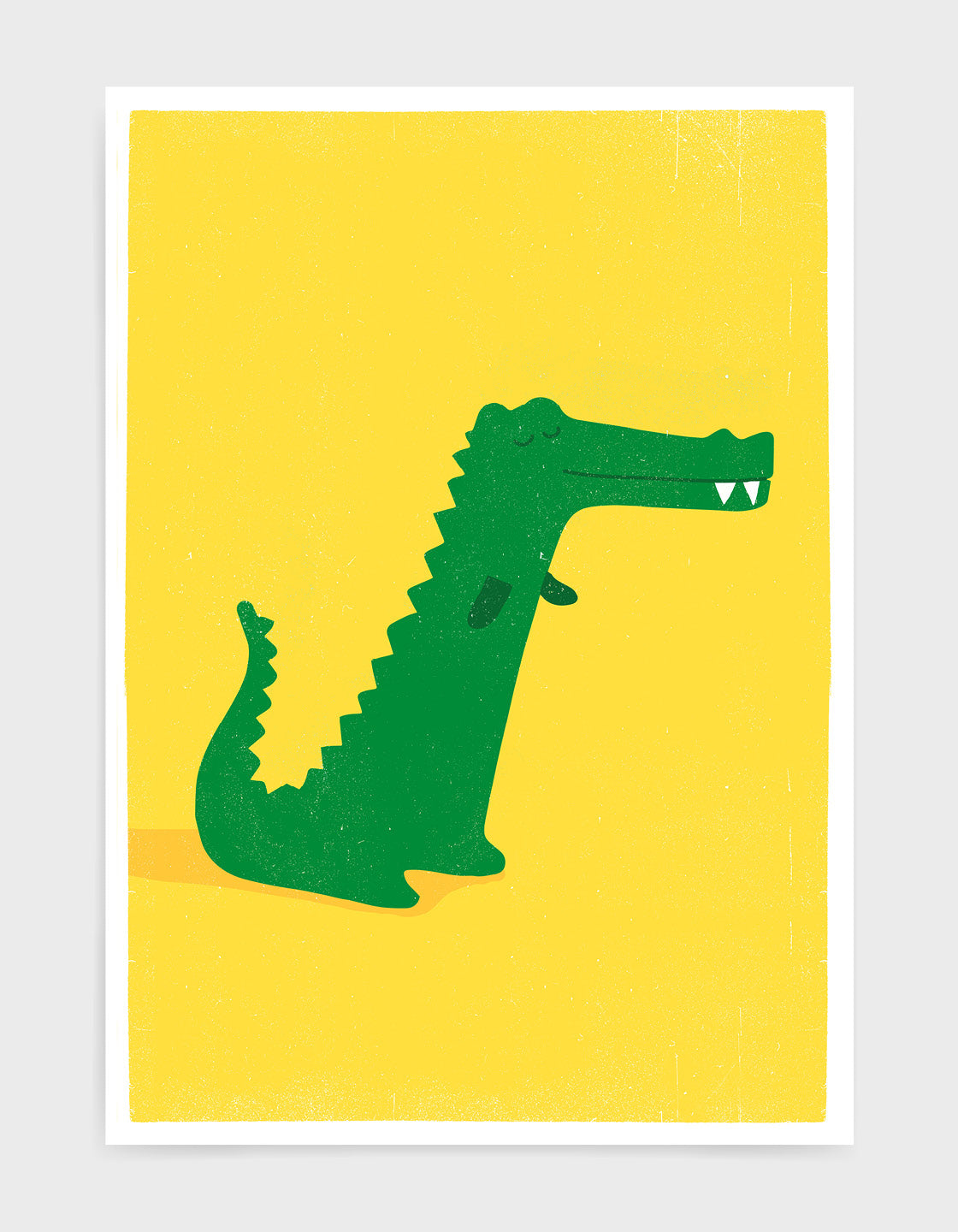 Personalised crocodile wall art print featuring a charming illustration, customizable with a child's name, perfect for nursery decor.