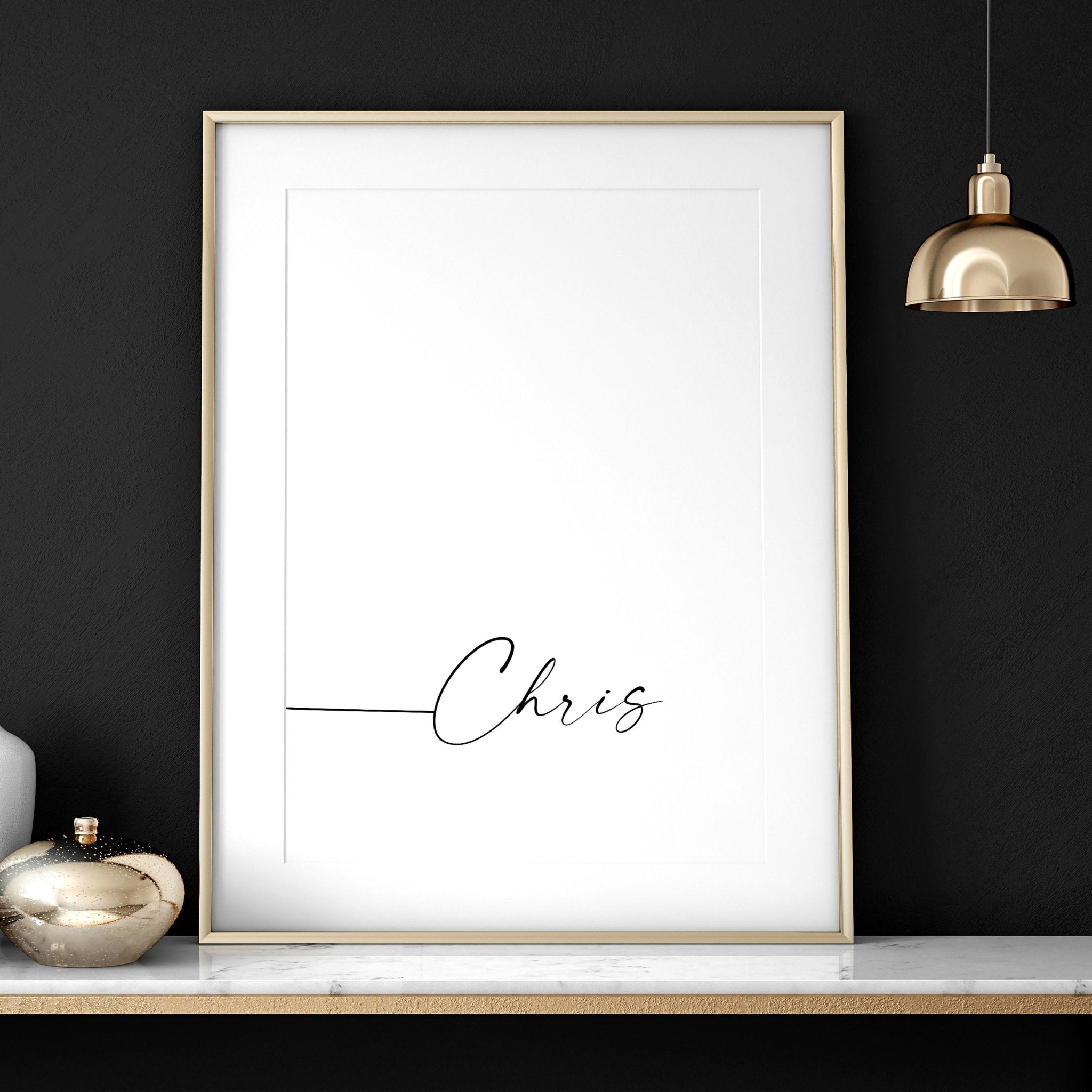 Custom Valentine's gift set featuring three personalized wall art prints in Black and White, elegantly framed for bedroom decor.