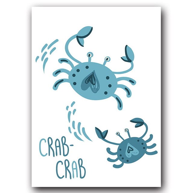 Cartoon crabs with "Crab-Crab".