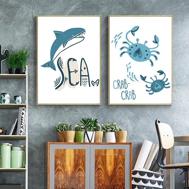 Nautical-themed wall art decor.