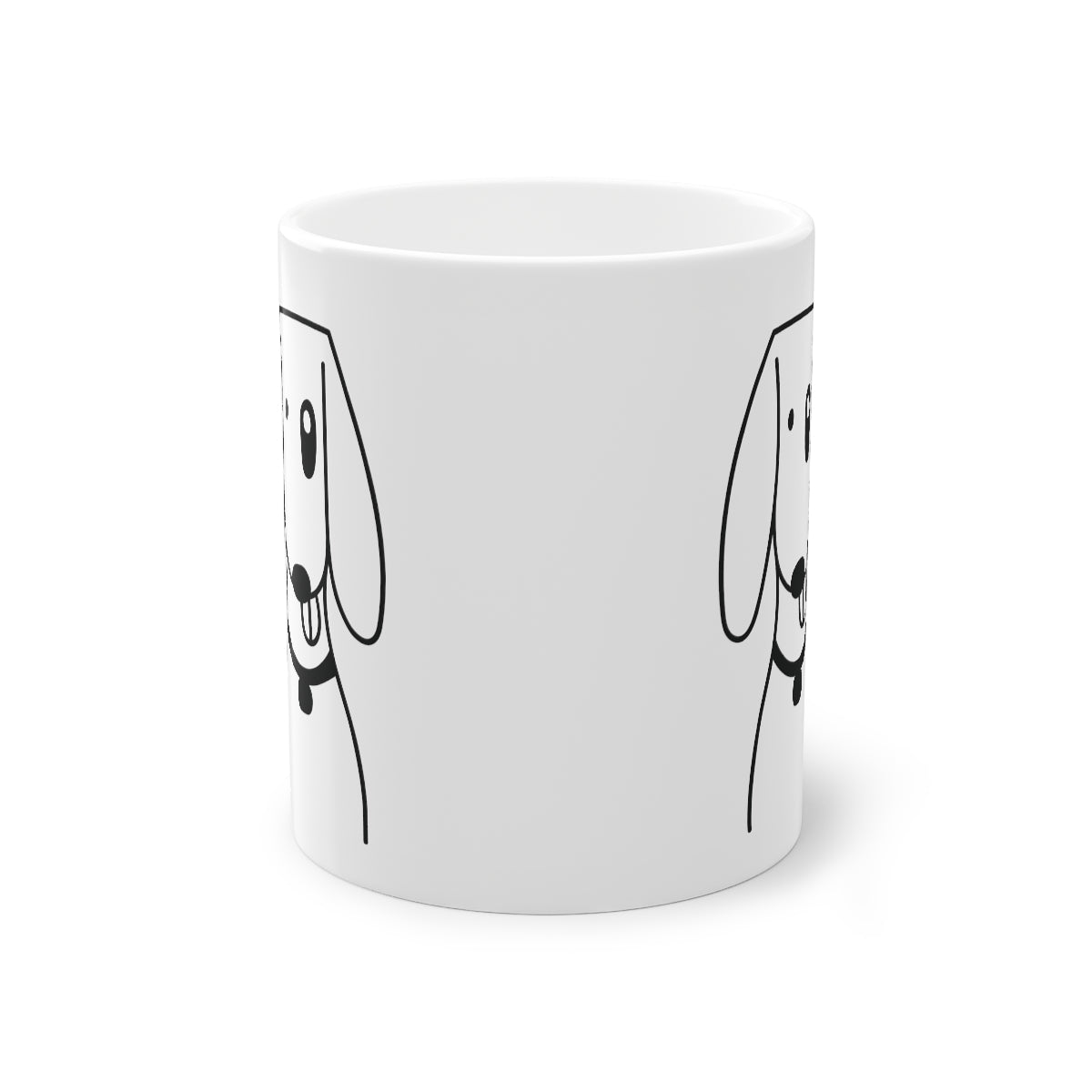 Cute dog Foxhund mug with glossy finish, white ceramic, featuring a charming dog print, ideal for coffee or tea lovers.