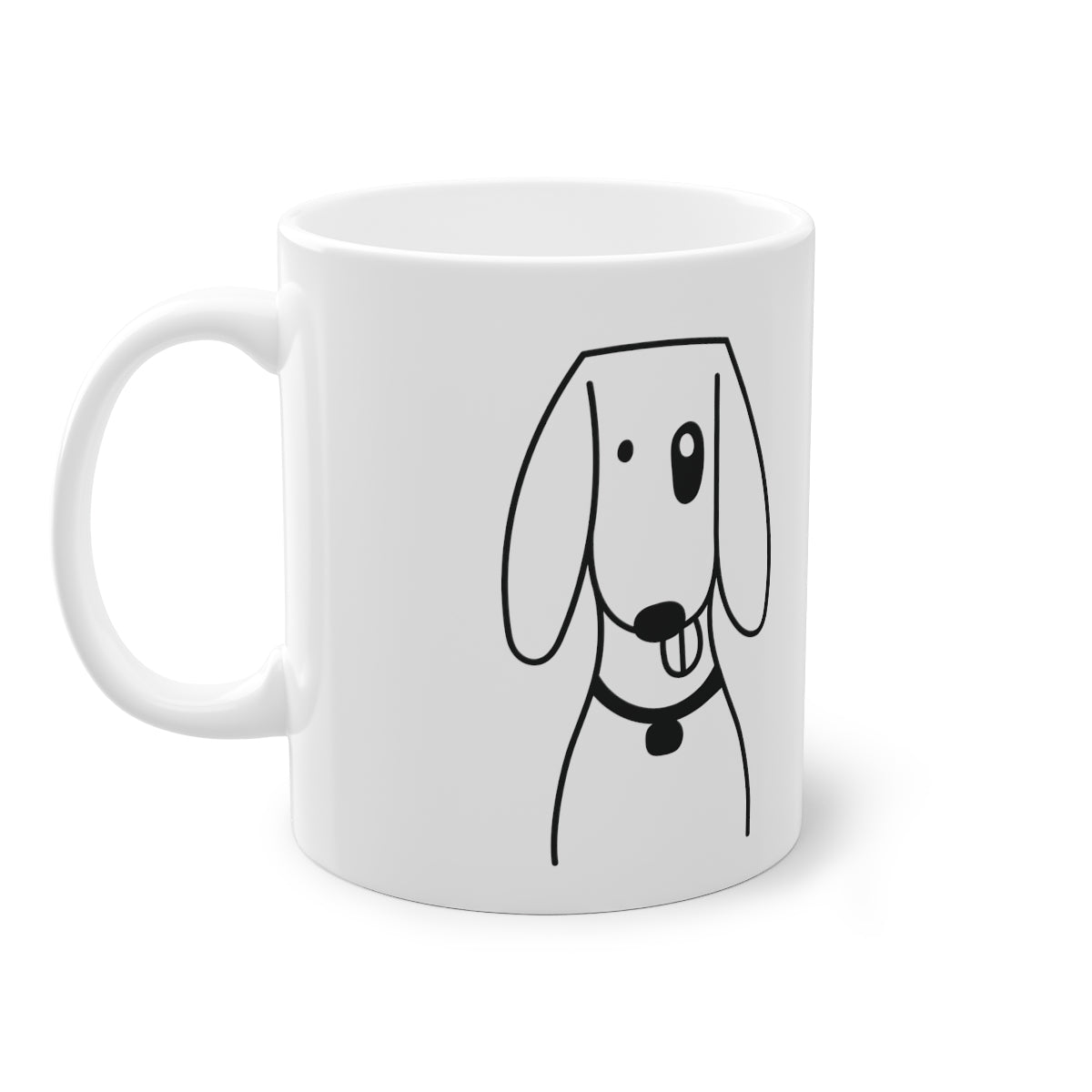 Cute dog Foxhund mug with glossy finish, white ceramic, featuring a charming dog print, ideal for coffee or tea lovers.