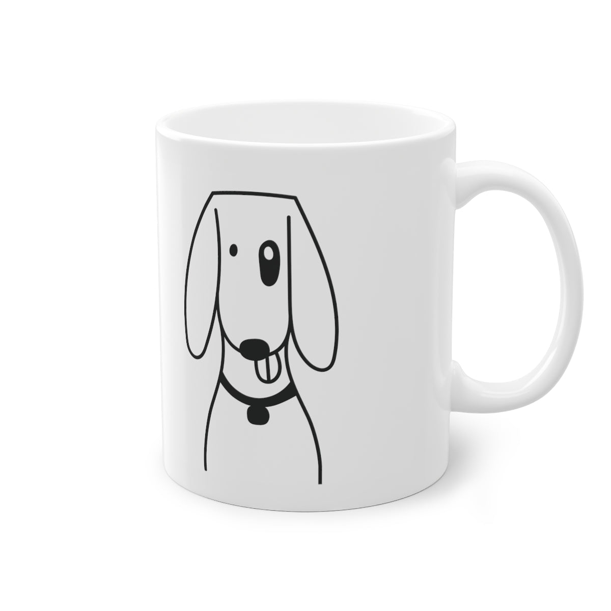 Cute dog Foxhund mug with glossy finish, white ceramic, featuring a charming dog print, ideal for coffee or tea lovers.