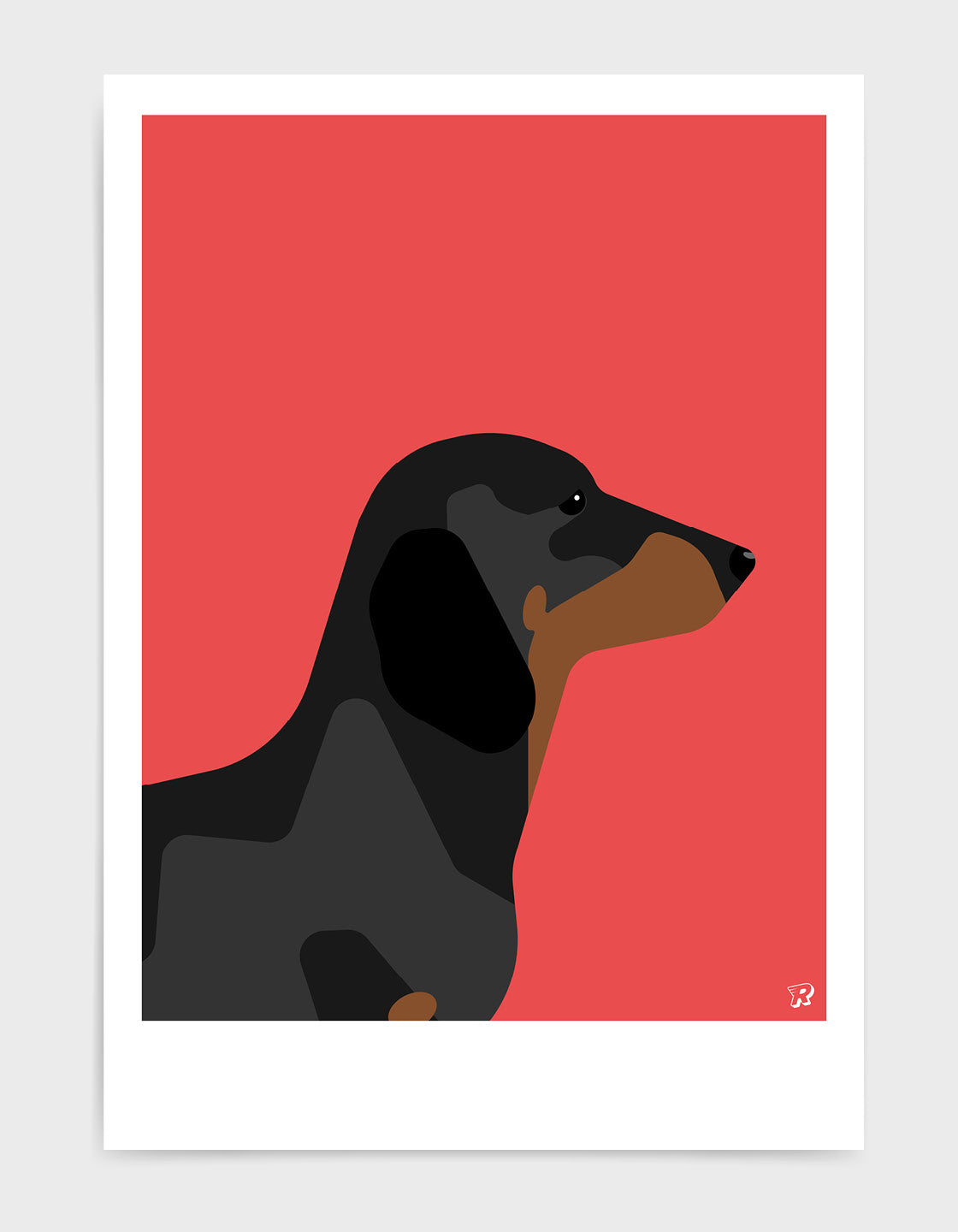 Charming Dachshund artwork featuring a playful Sausage dog design, perfect for home decor.