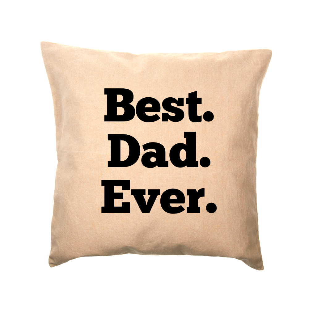 Stylish Dad Pillow Cover featuring a hidden zipper, made from poly cotton linen, measuring 18 x 18 inches.