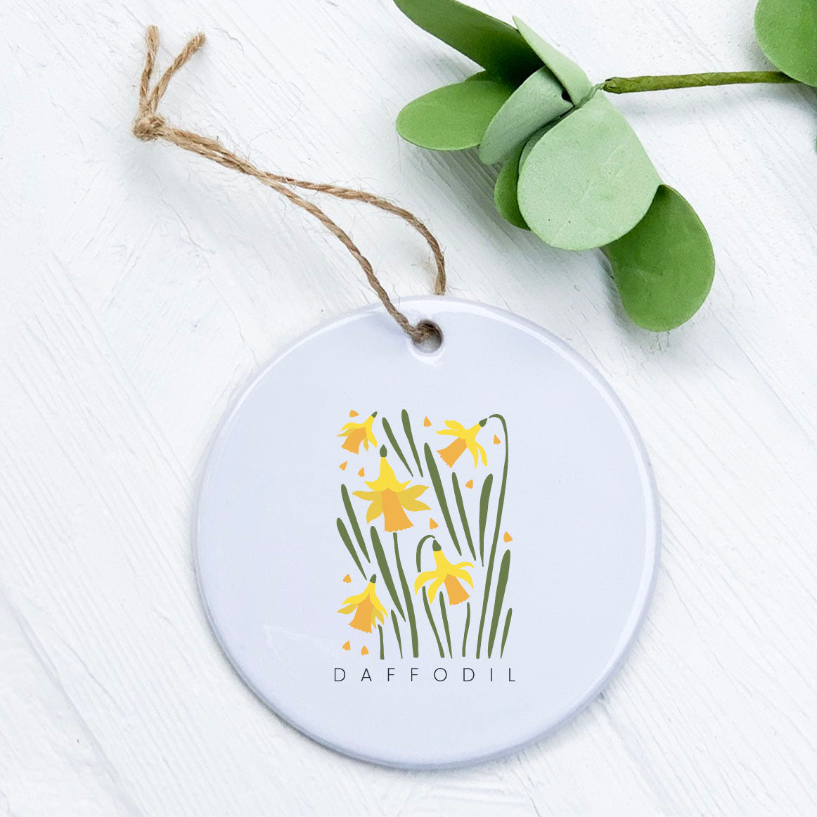 Daffodil Garden Edition Ornament made of high-quality porcelain with a vibrant design, perfect for gifts or home decor.