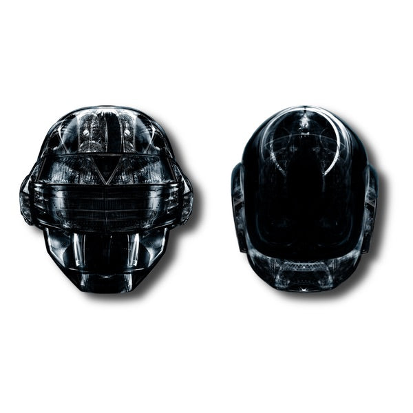 DAFT BLACK Edition wall art by RUBIANT, featuring two heads on a 3mm aluminum plate, available in two sizes.