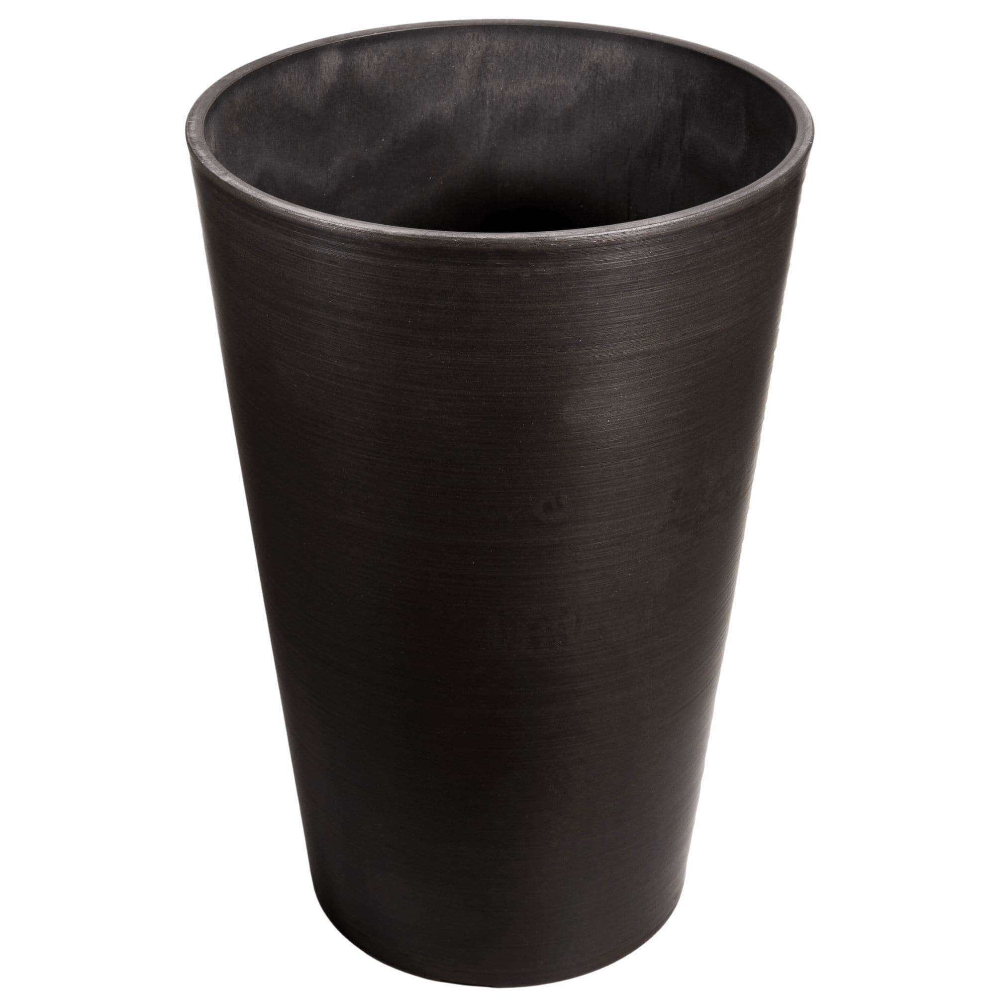 Dark Grey Round Planter 47cm with textured finish, perfect for outdoor and indoor plants.