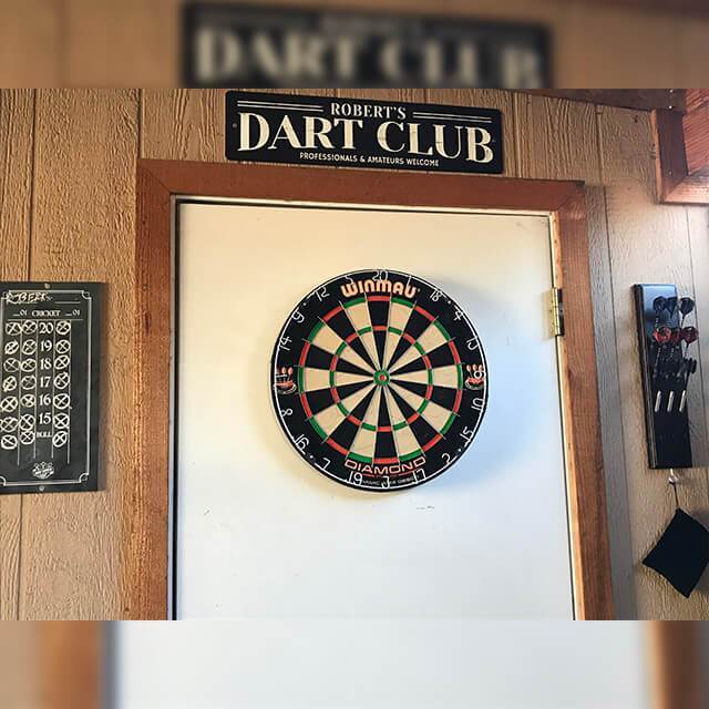 Customizable Dart Club Sign made of high-quality aluminum, featuring pre-drilled holes for easy mounting, perfect for game rooms.