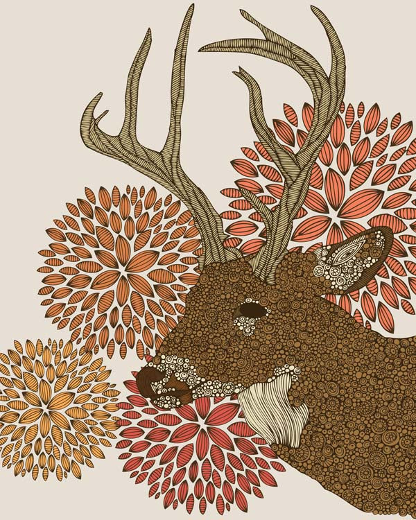 A beautiful artwork titled 'Dear Deer', featuring a serene deer illustration, printed on 8x10 photographic paper, ready for framing.