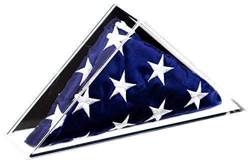 Deluxe Acrylic Display Case for 2' x 3' or 3' x 5' American flag, showcasing its crystal clear design and solid black back.