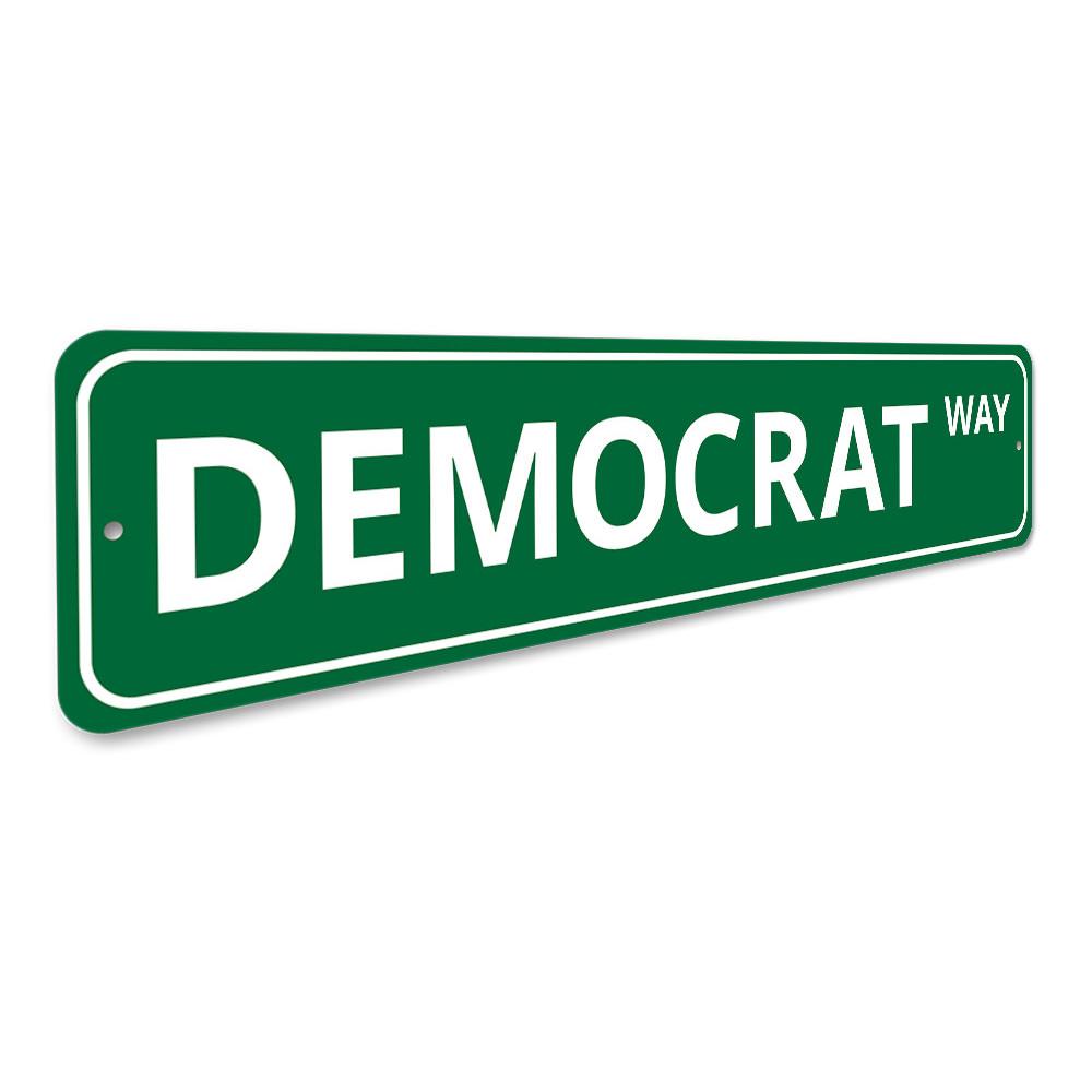 Customizable Democrat sign made of durable aluminum, showcasing political support with vibrant colors.