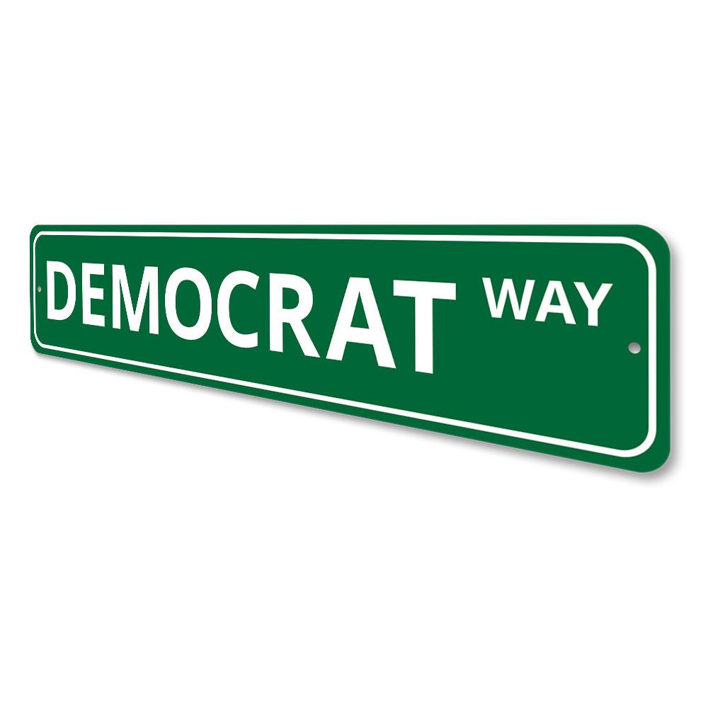 Customizable Democrat sign made of durable aluminum, showcasing political support with vibrant colors.