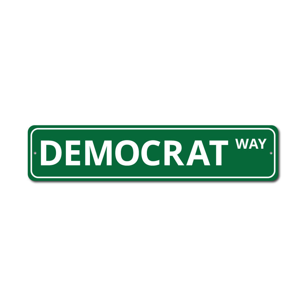 Customizable Democrat sign made of durable aluminum, showcasing political support with vibrant colors.