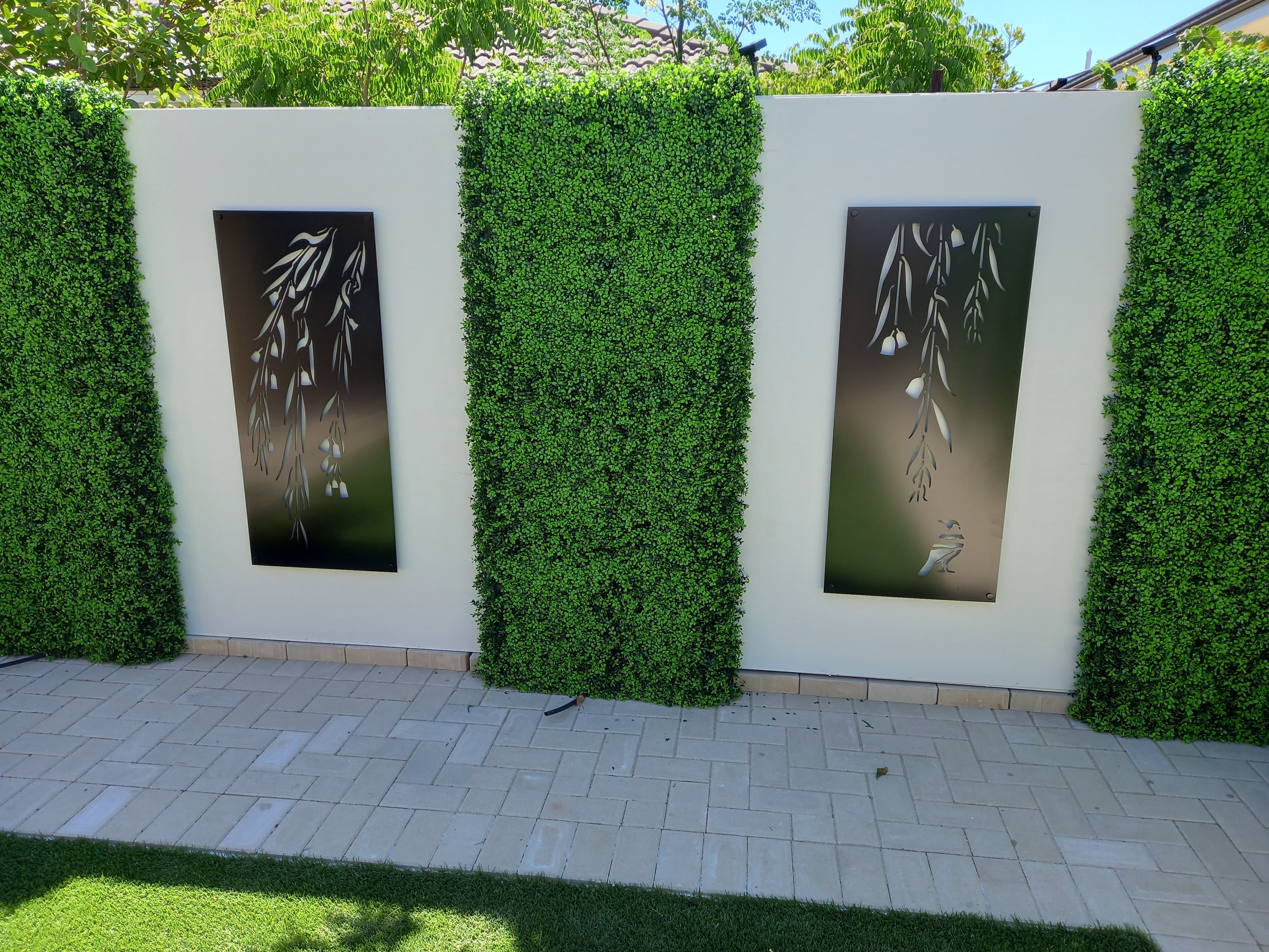 Dense Buxus Artificial Hedge Tile showcasing realistic green foliage, perfect for creating privacy and enhancing outdoor spaces.