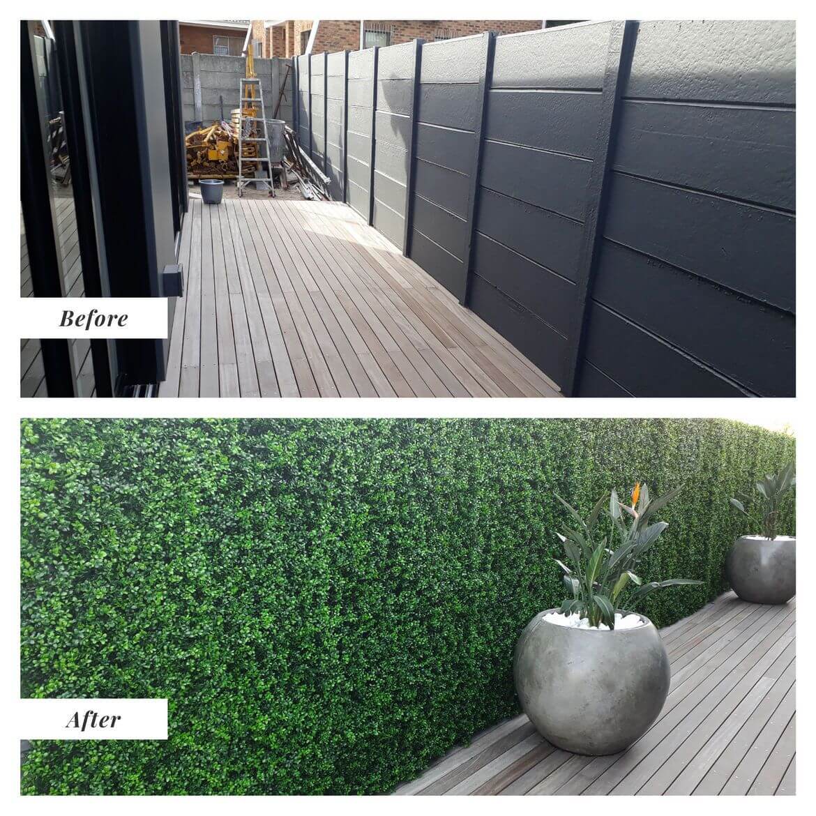 Dense Buxus Artificial Hedge Tile showcasing realistic green foliage, perfect for creating privacy and enhancing outdoor spaces.